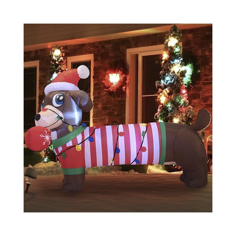Large Chrsitmas Puppy Lawn Inflatable 1.8m