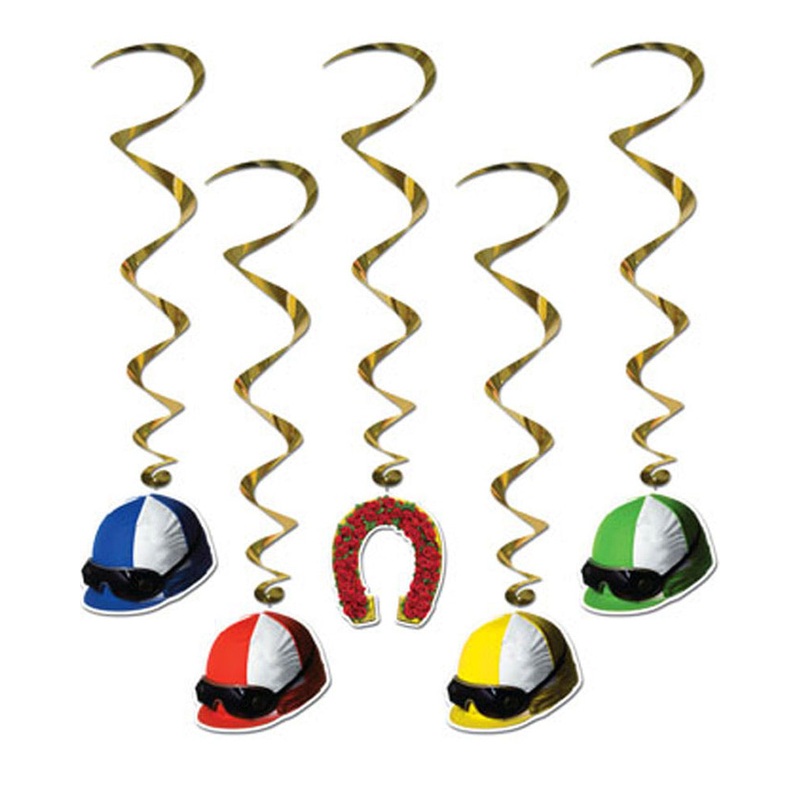 Melbourne Cup Hanging Swirl Decorations Pack of 5
