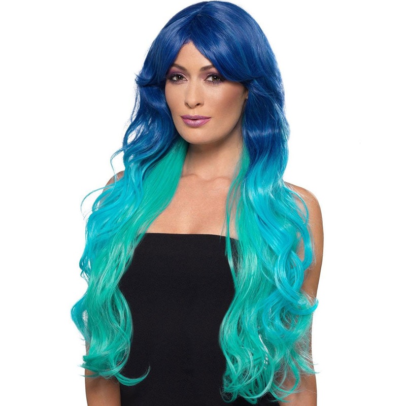 Mermaid Blue Long Wavy Wig