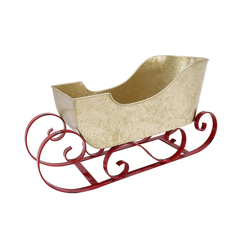 Metallic Gold Classic Sleigh 32cm