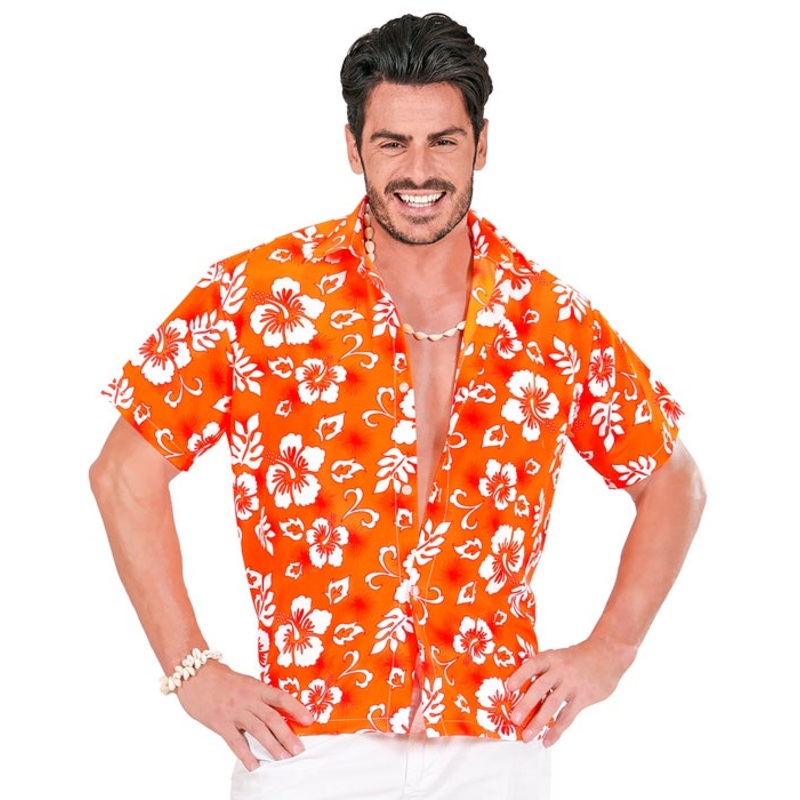 Orange Hawaiian Mens Shirt