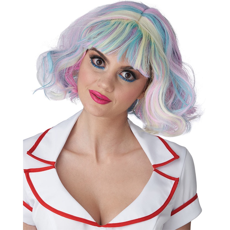Pastel Rainbow Short Bob Wig