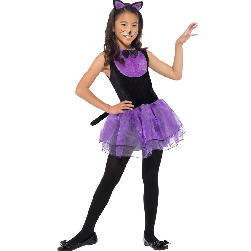 Purple Cat Tutu Dress Girls Costume