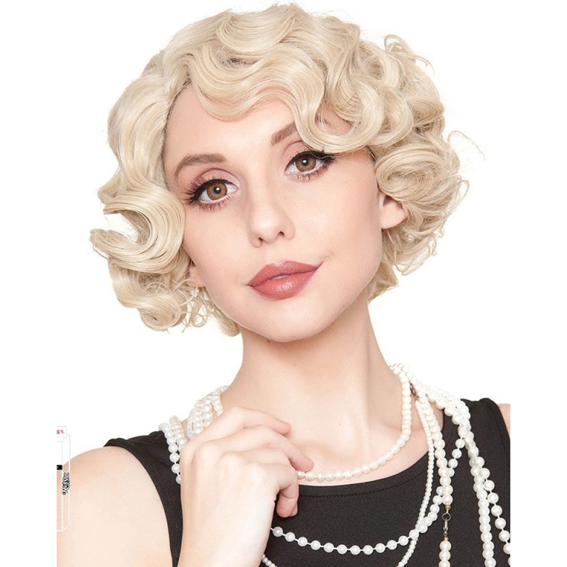20s Flapper Finger Wave Premium Short Blonde Wig