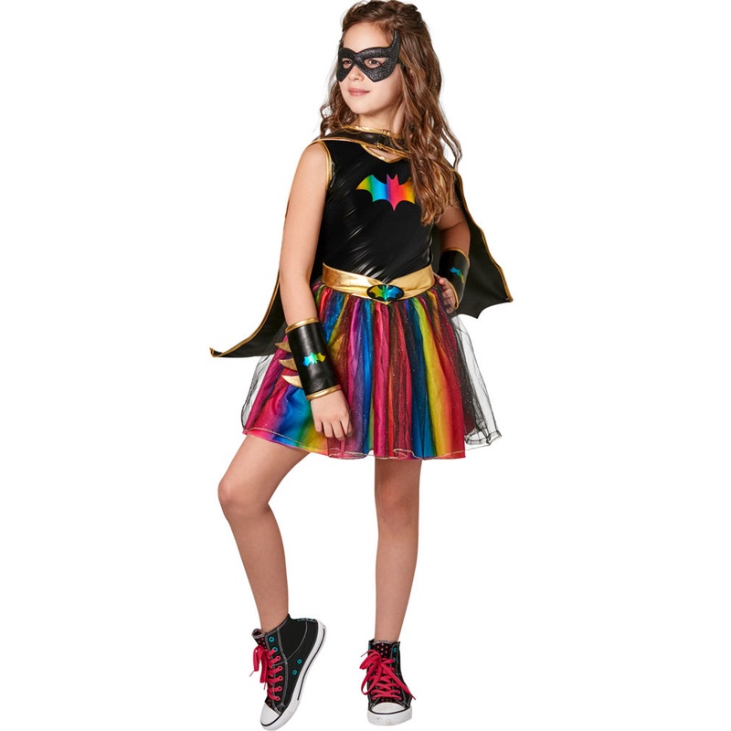 Batgirl Rainbow Tutu Dress Deluxe Girls Costume