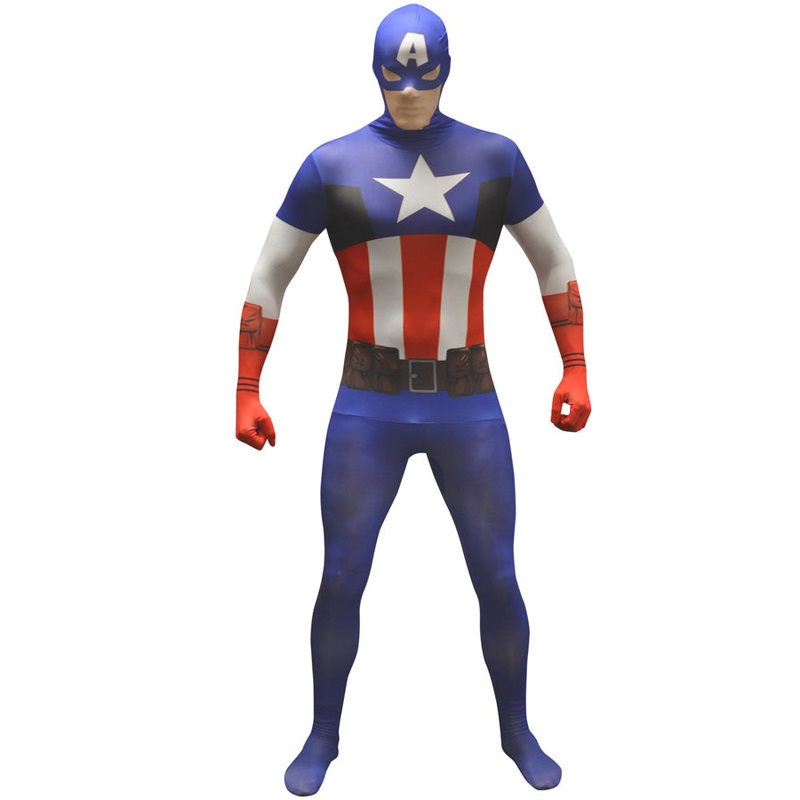 Captain America Value Morphsuit Mens Costume