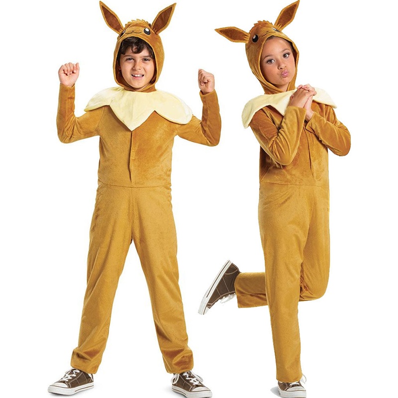 Pokemon Eevee Hooded Classic Jumpsuit Kids Costume