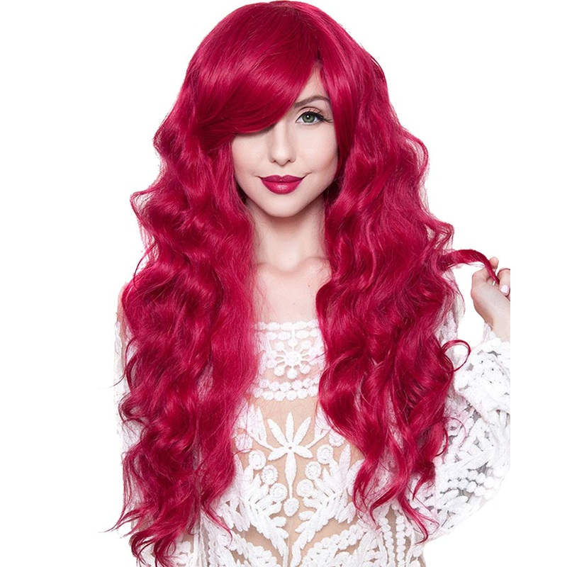 Premium Long Wavy Cranberry Wig
