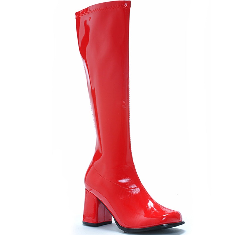 Red Patent Go Go Womens Boots