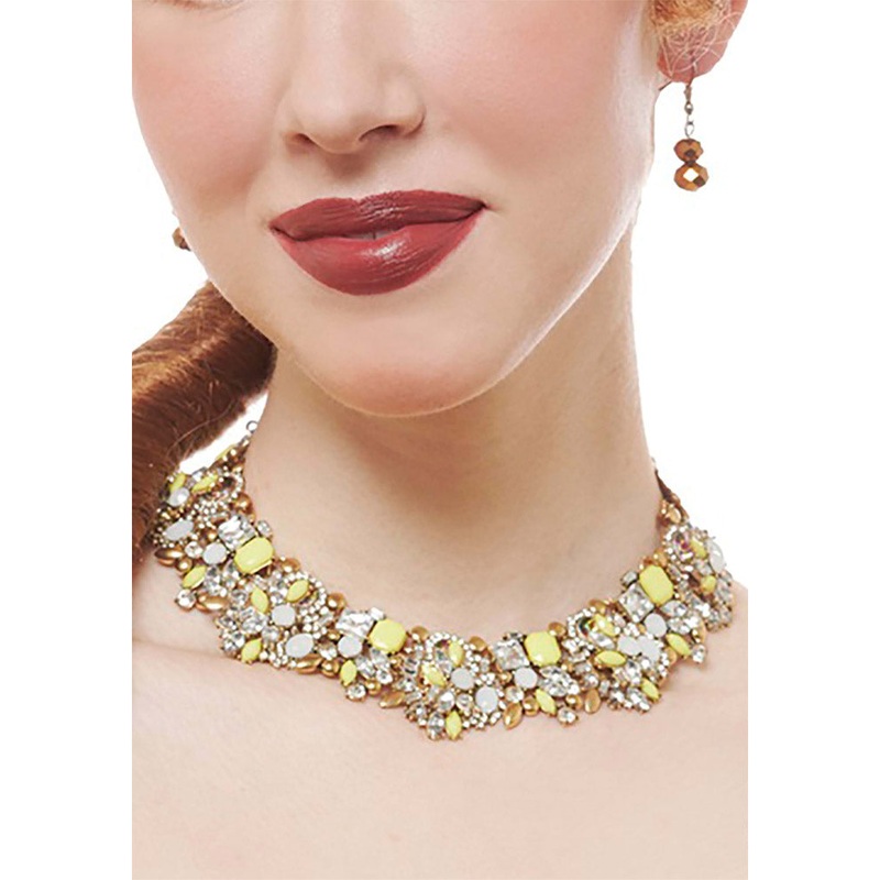 Yellow Victorian Gemstone Collar Necklace