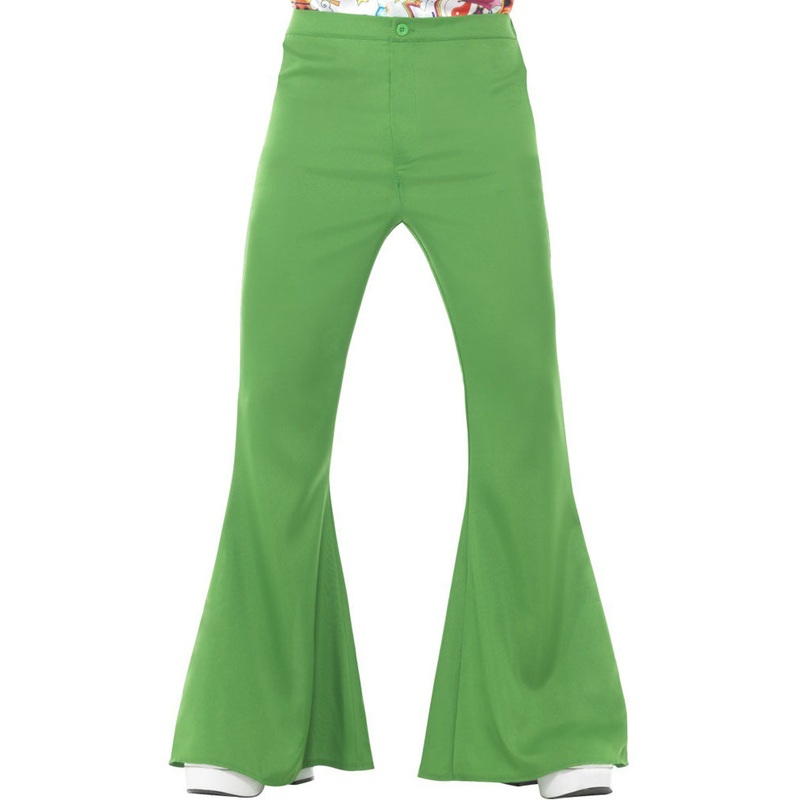 70s Green Flared Mens Trousers