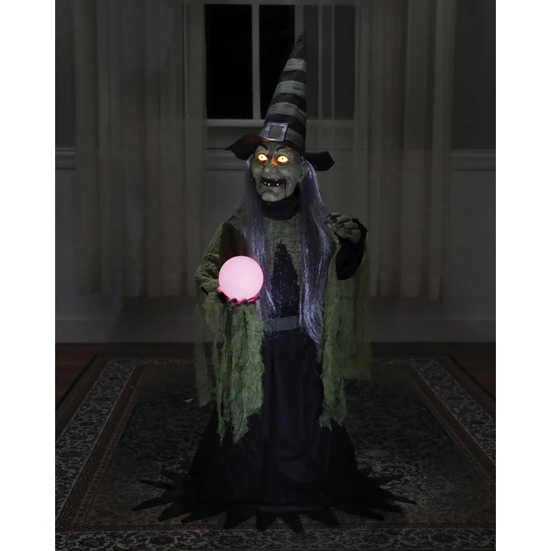 Animated Fortune Teller Witch Prop 91cm