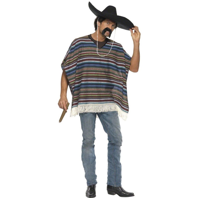 Authentic Mexican Poncho Mens Costume