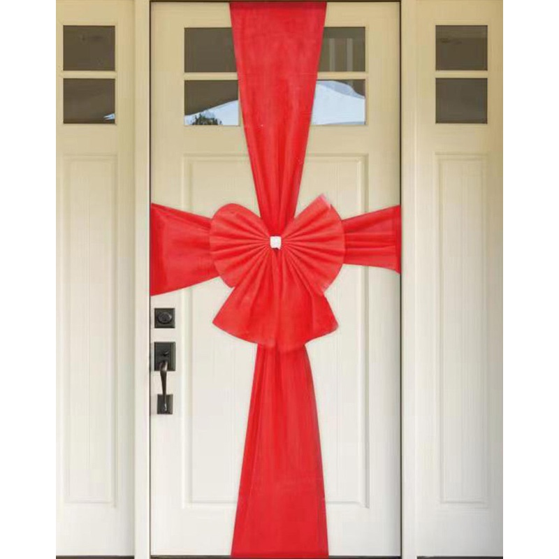 Christmas Red Door Bow with Sash