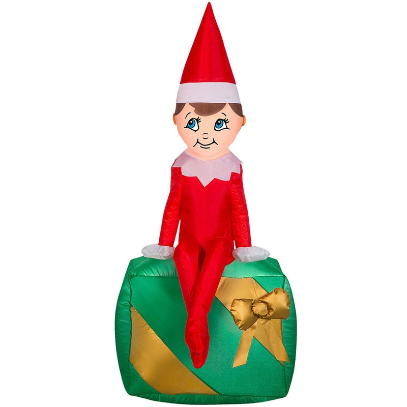 Elf On The Shelf Elf On Present Small Christmas Inflatable (US PLUG)