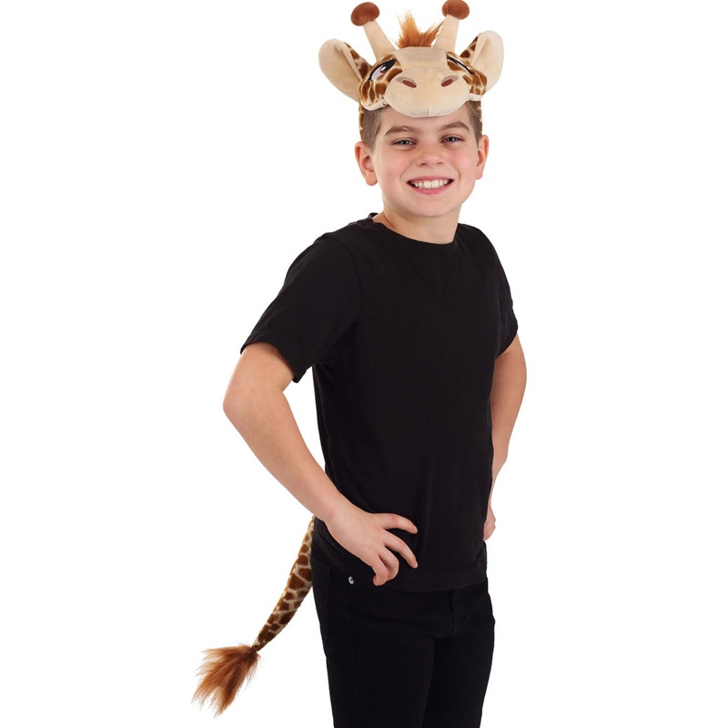 Giraffe Plush Headband and Tail Deluxe Set