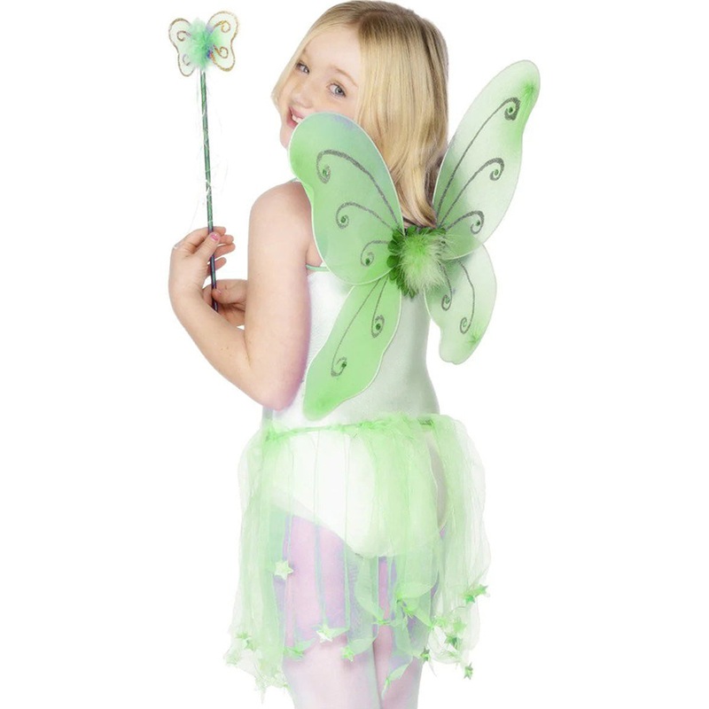 Green Butterfly Wings and Wand Set