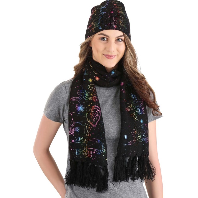 Harry Potter Hogwarts House Constellation Knit Scarf