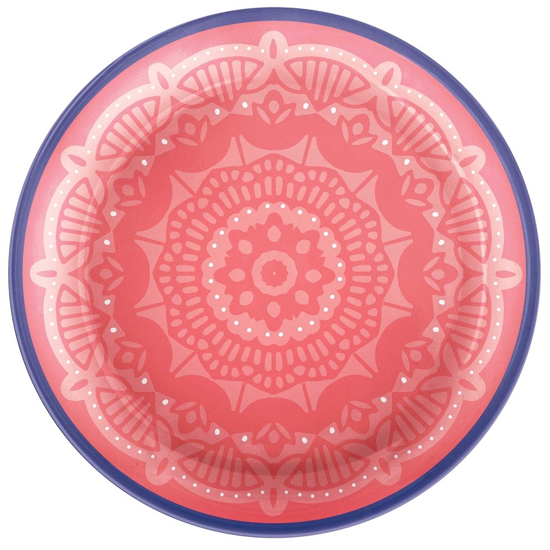Boho Vibes 17cm Round Melamine Lunch Plates Pack of 4