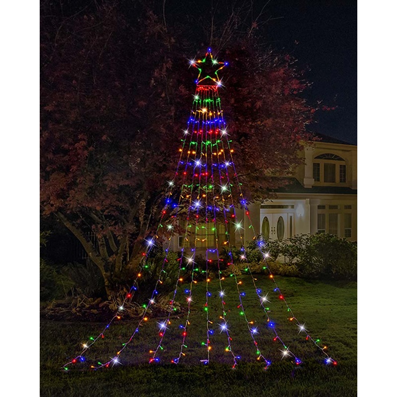 Garden Star Multi-Coloured Cascade Christmas LED Lights 3.5m