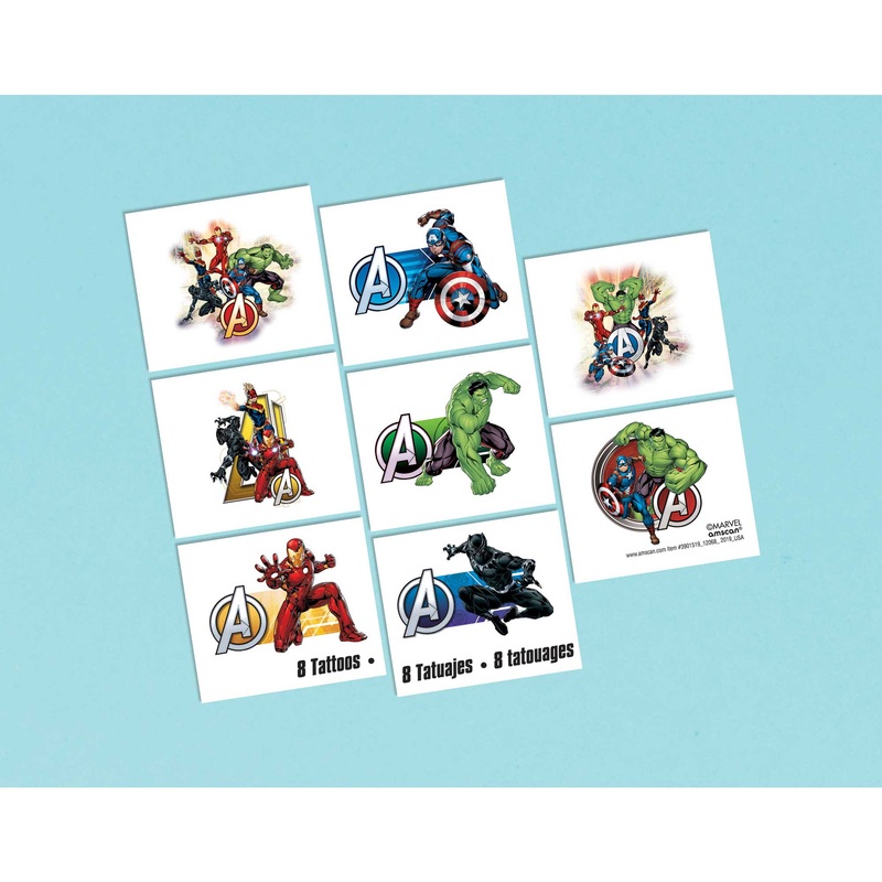 Marvel Avengers Powers Tattoo Favors