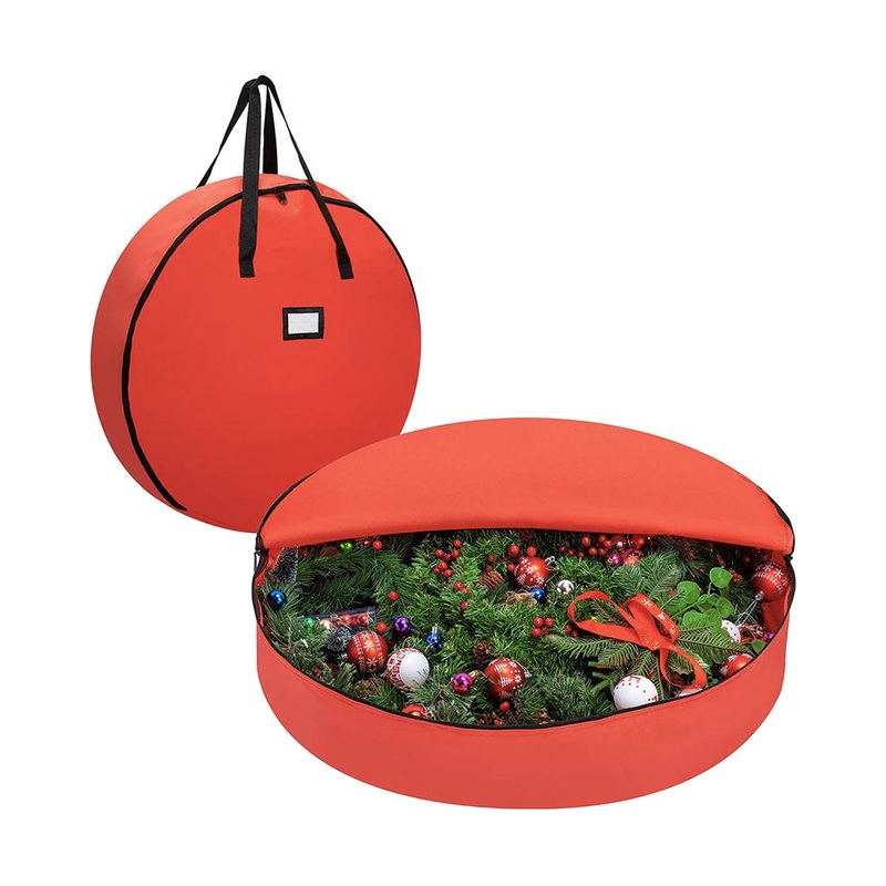 Red Christmas Wreath Storage Bag 76cm Pack of 2