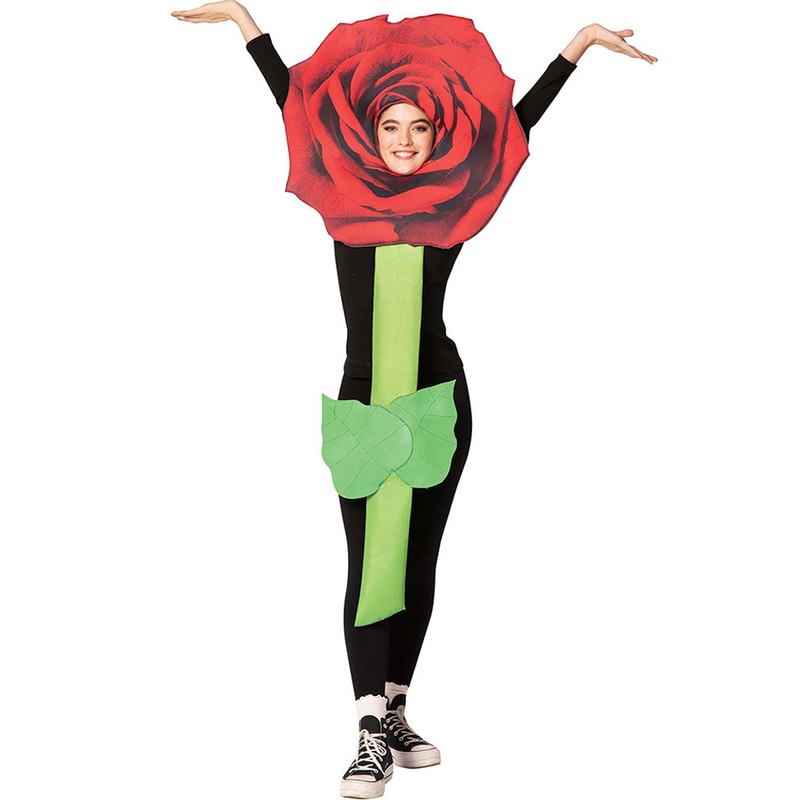 Red Rose Flower Adult Costume