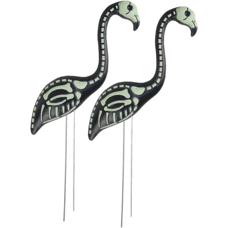 Skeleton Flamingo Garden Stakes Pack of 2