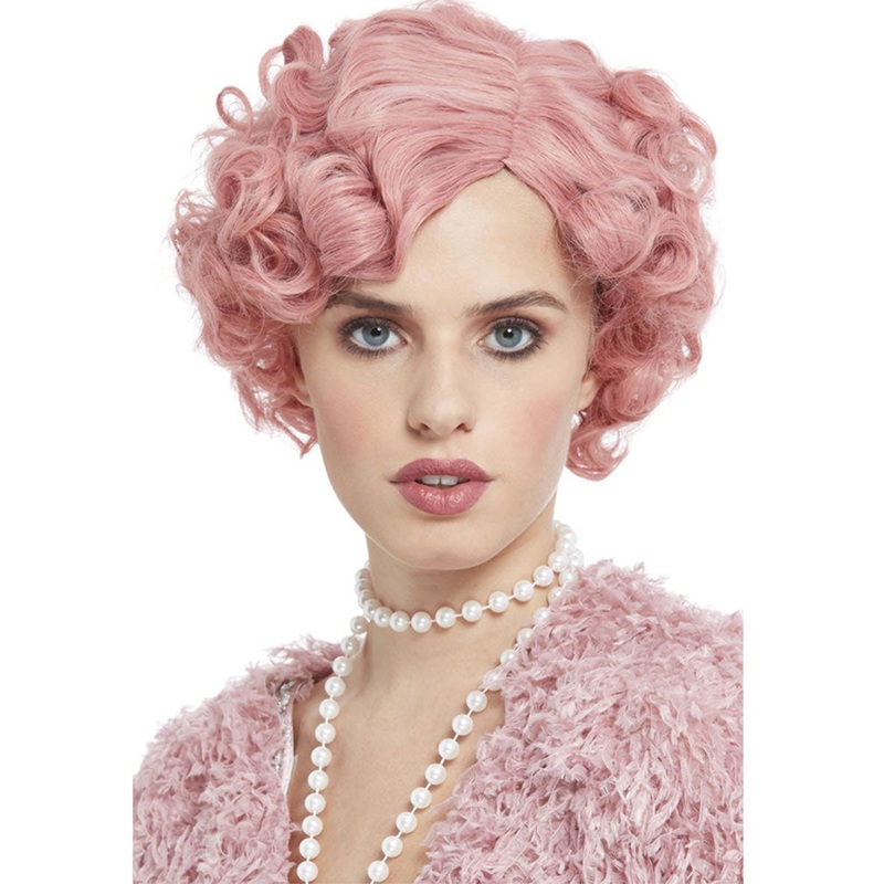 20s Flirty Flapper Short Pink Wig