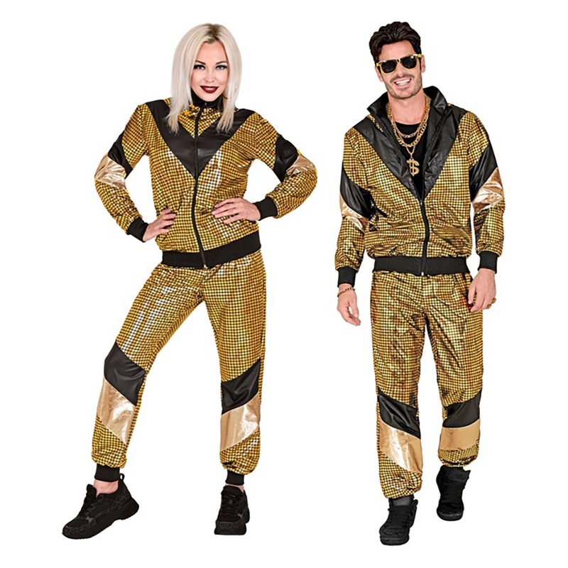 80s Gold Reflective Shell Suit Adults Costume