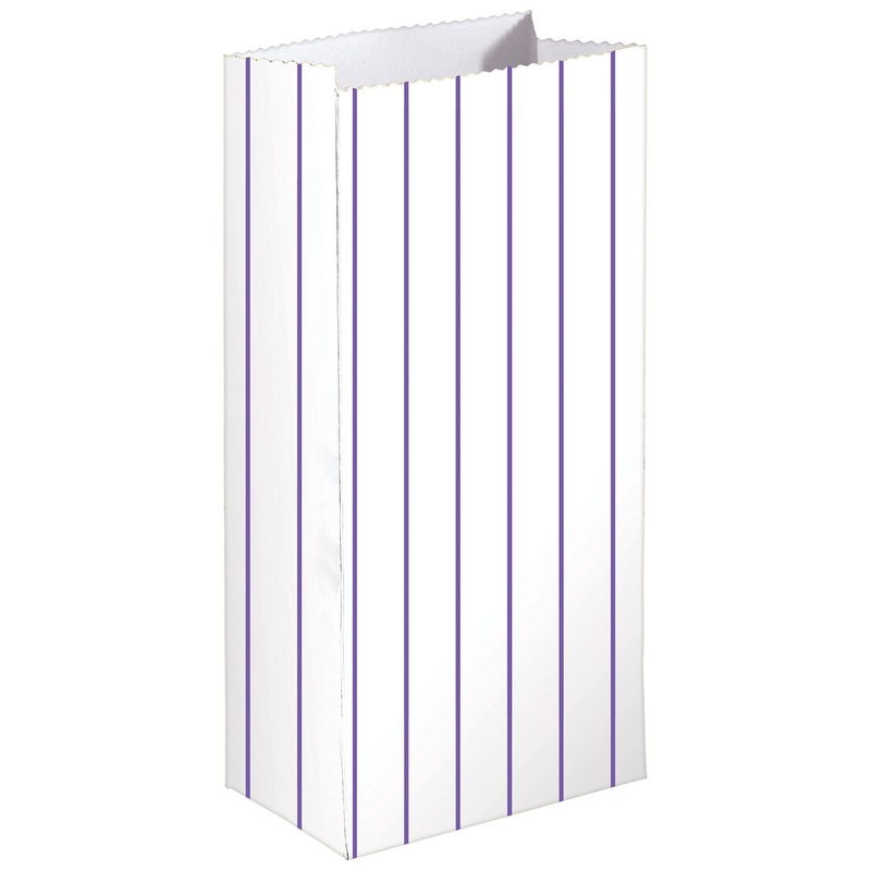 Stripe Paper Treat Bags New Purple