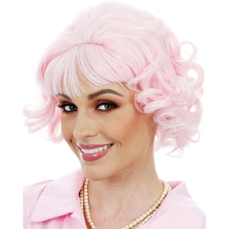 50s Beauty School Dropout Short Pink Wig