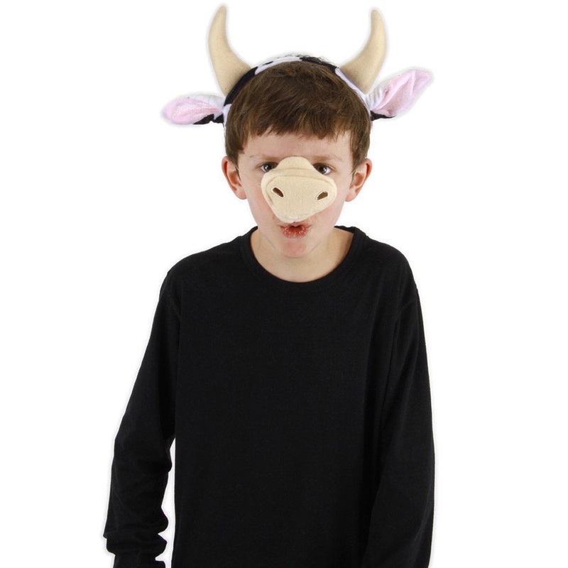 Cow Headband Nose and Tail Deluxe Set