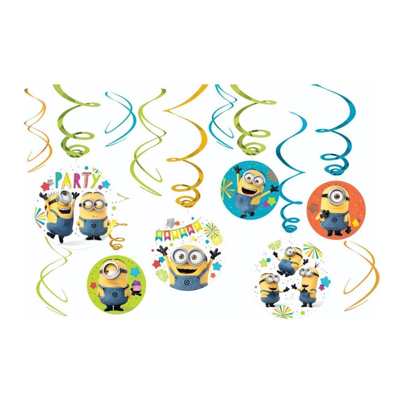 Despicable Me Hanging Swirl Decorations Pack of 12