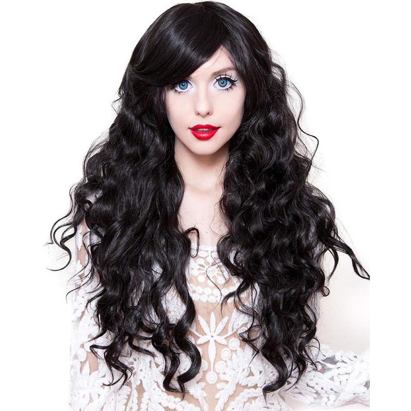Gypsy Kiss Premium Long Curly Black Wig