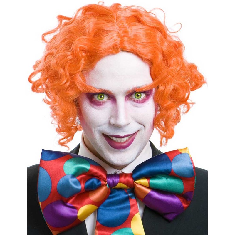 Hatter Orange Curly Wig and Eyebrows Set