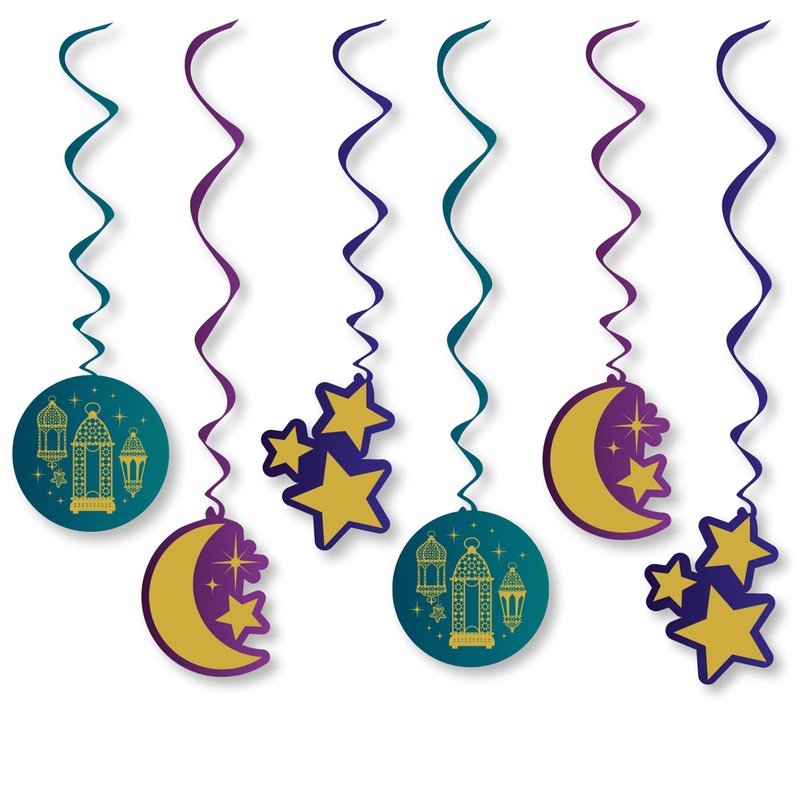 Opulent Eid Hanging Swirl Decorations Pack of 12