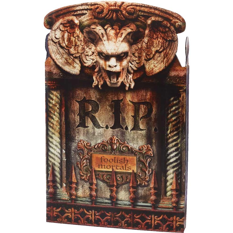 PhotoReal Gargoyle Brown Folding Tombstone 56cm