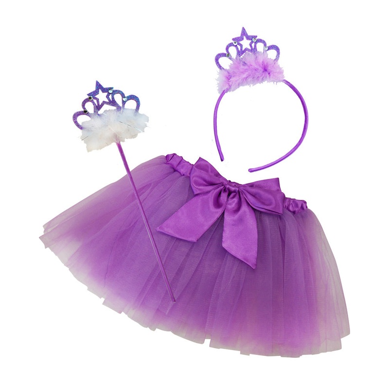 Purple Fairy Girls Tutu Wand and Headband Set