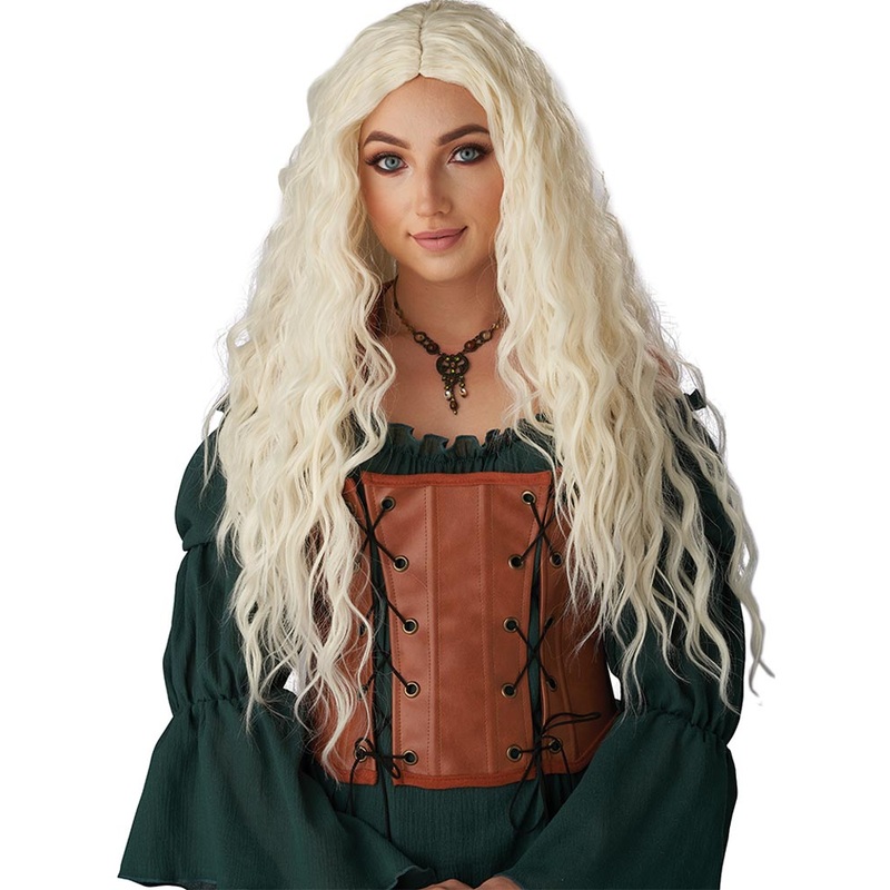 Renaissance Maiden Long Platinum Blonde Wig