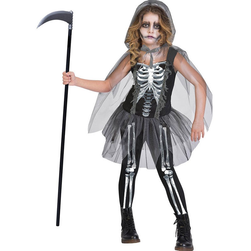 Skeleton Grim Reaper Girls Costume