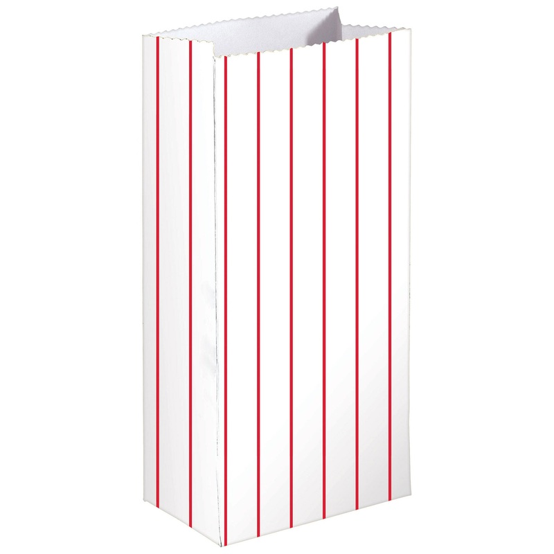 Stripe Paper Treat Bags Apple Red