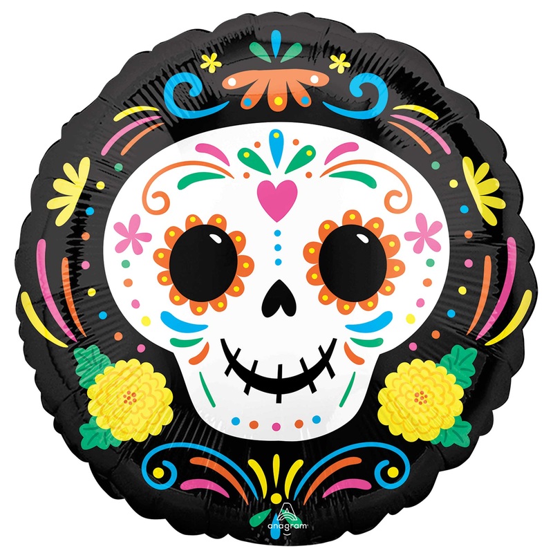 45cm Standard Day of the Dead Skull Balloon