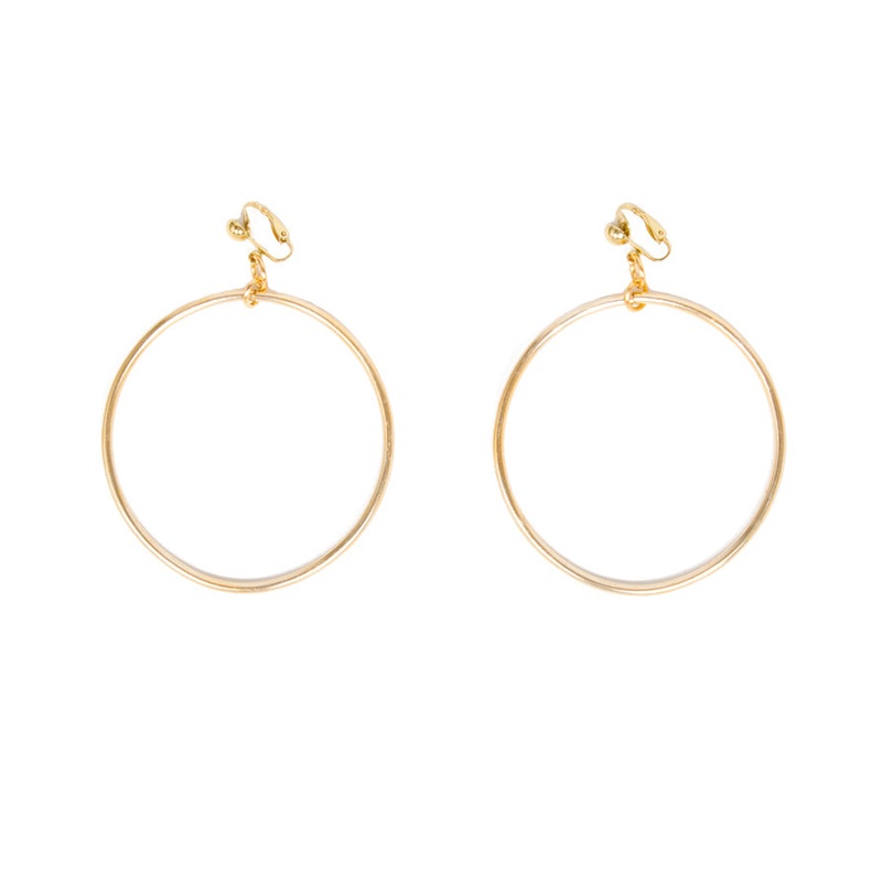 90s Jumbo Gold Hoop Clip On Earrings