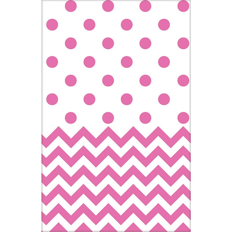 Chevron Plastic Tablecover New Pink