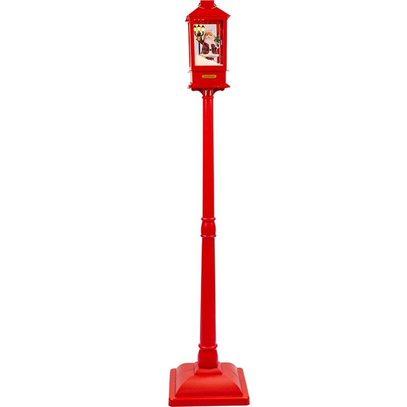 Red Christmas LED Snow and Music Lamppost with Sensor 1.5m