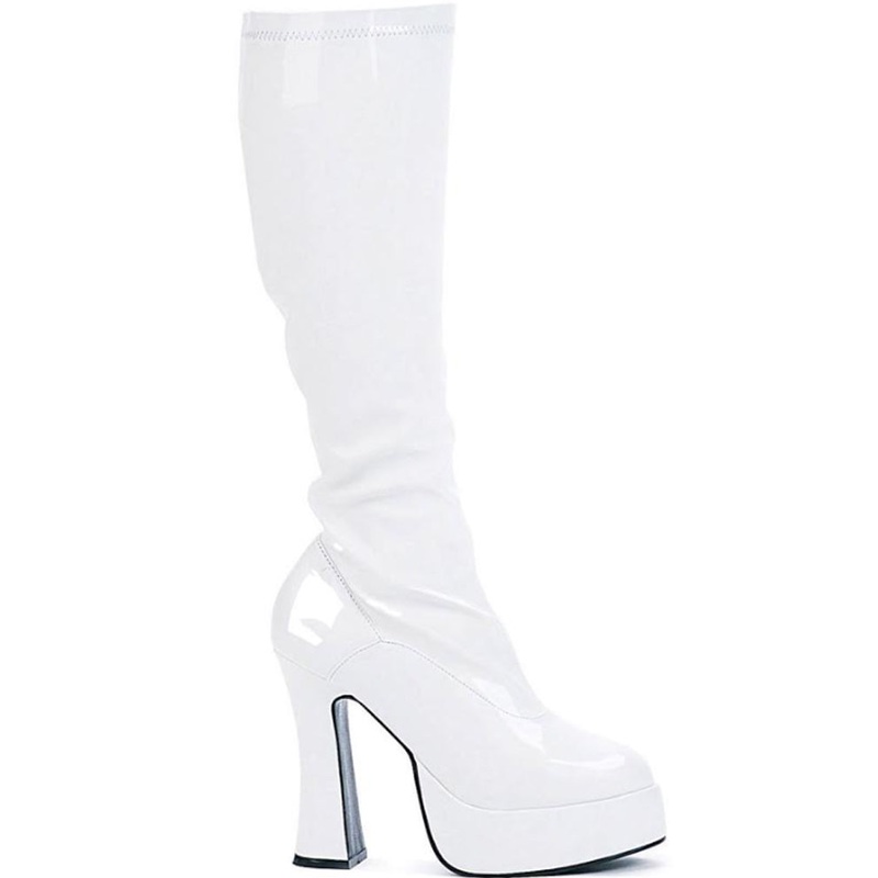 White Platform Go Go Womens Boots