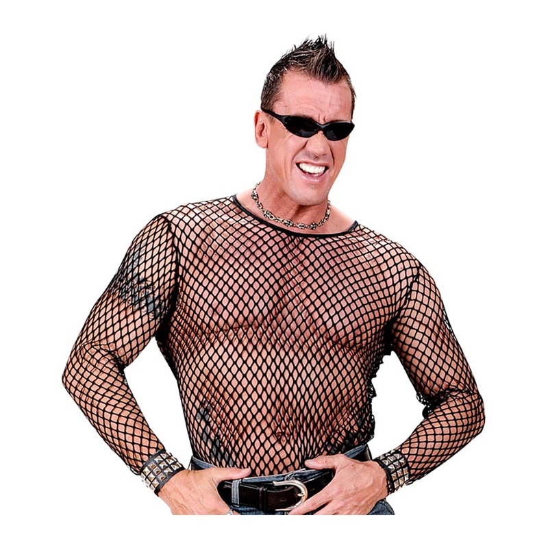 80s Black Fishnet Shirt