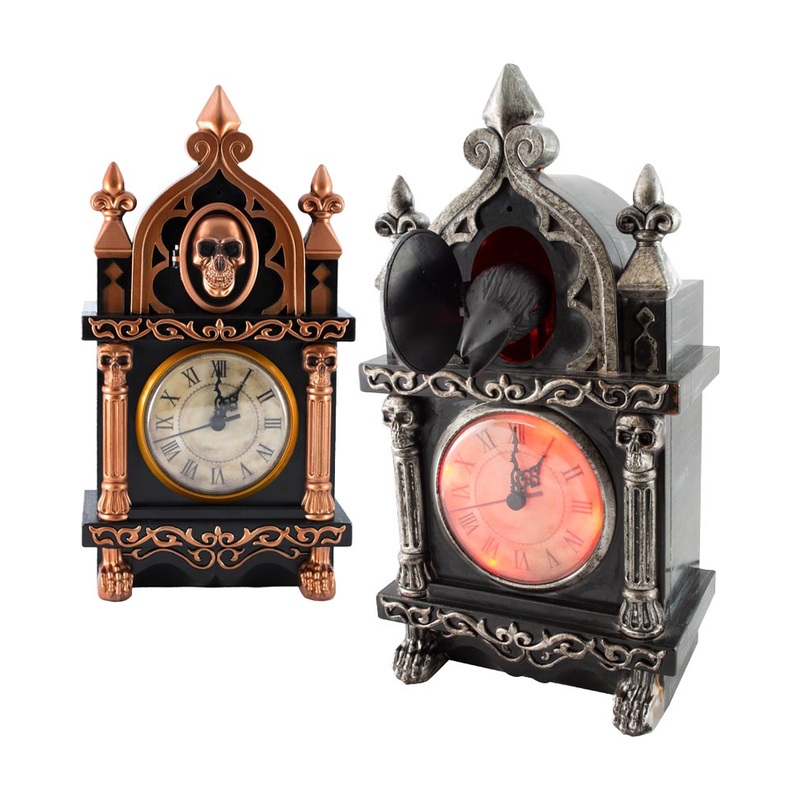 Animated Haunted Raven Clock
