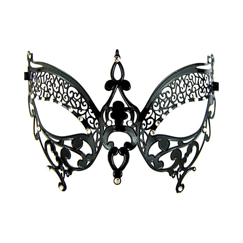 Black Butterfly Metal Masquerade Mask